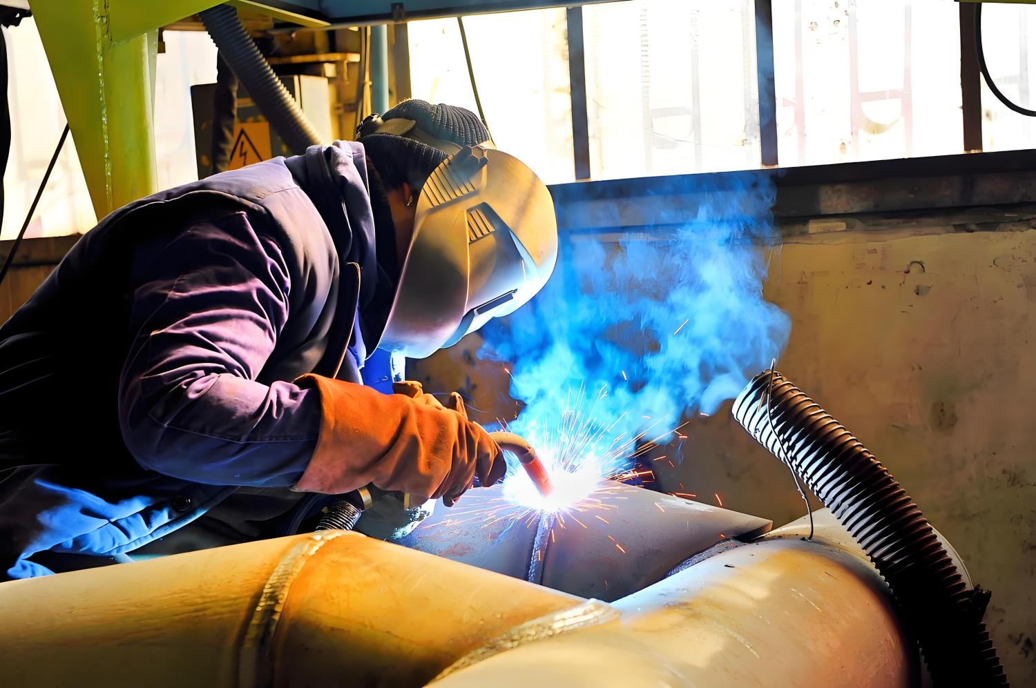 Mig welding in action