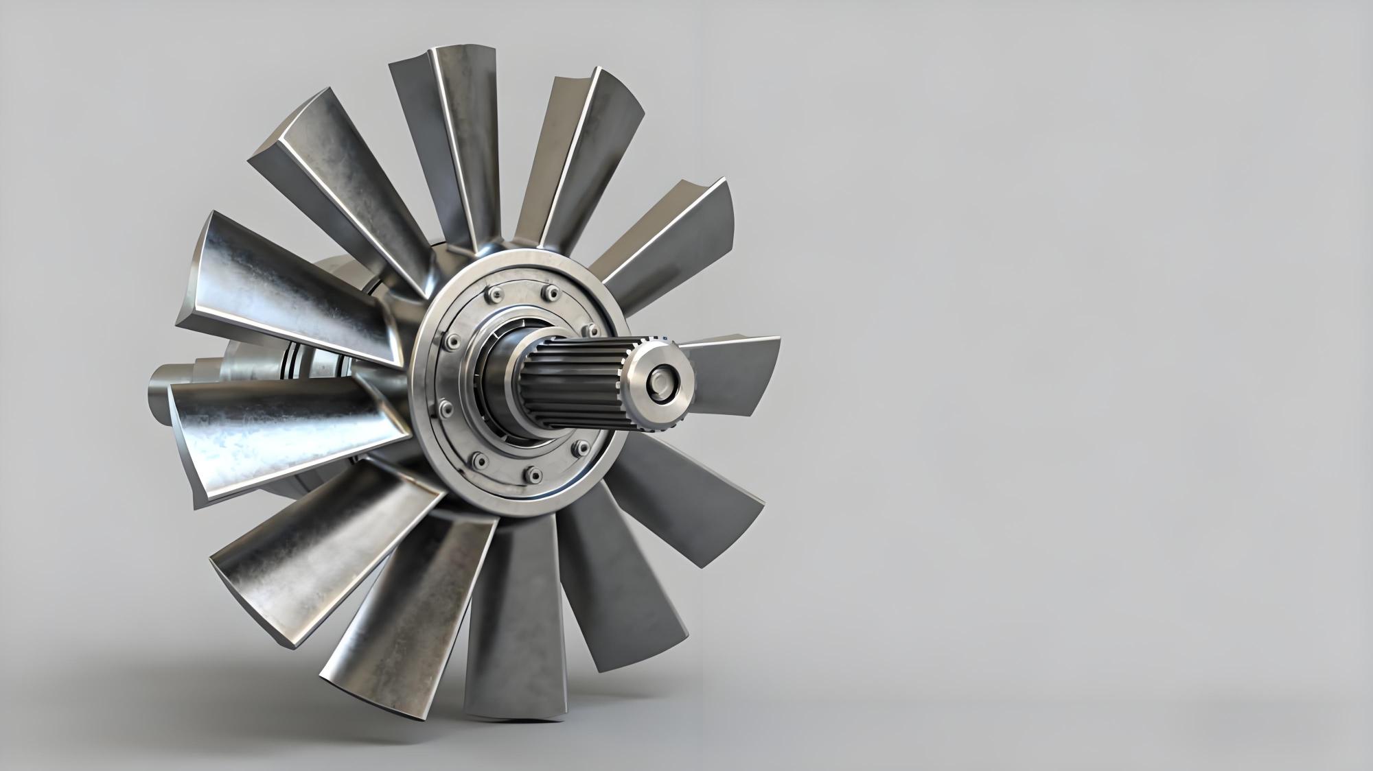 Radial straight blade impeller showing robust design for industrial applications